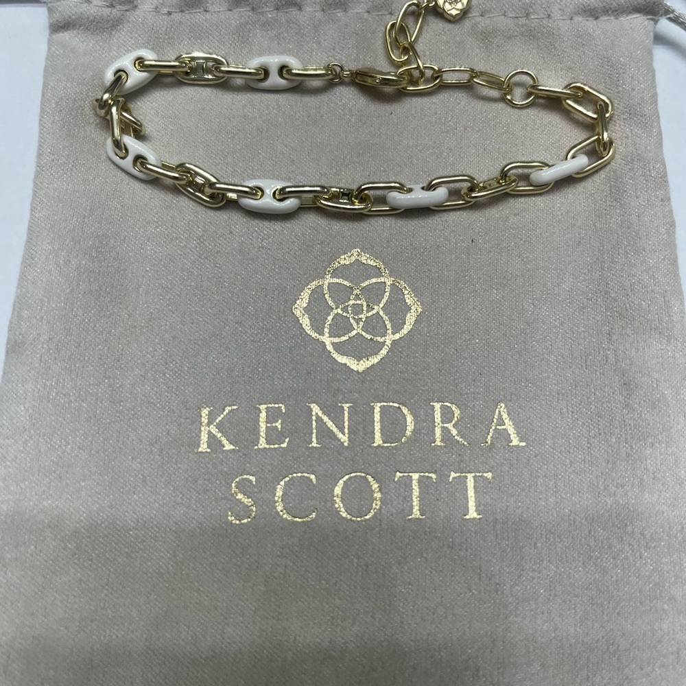 Kendra Scott Bailey Gold and White Link Bracelet